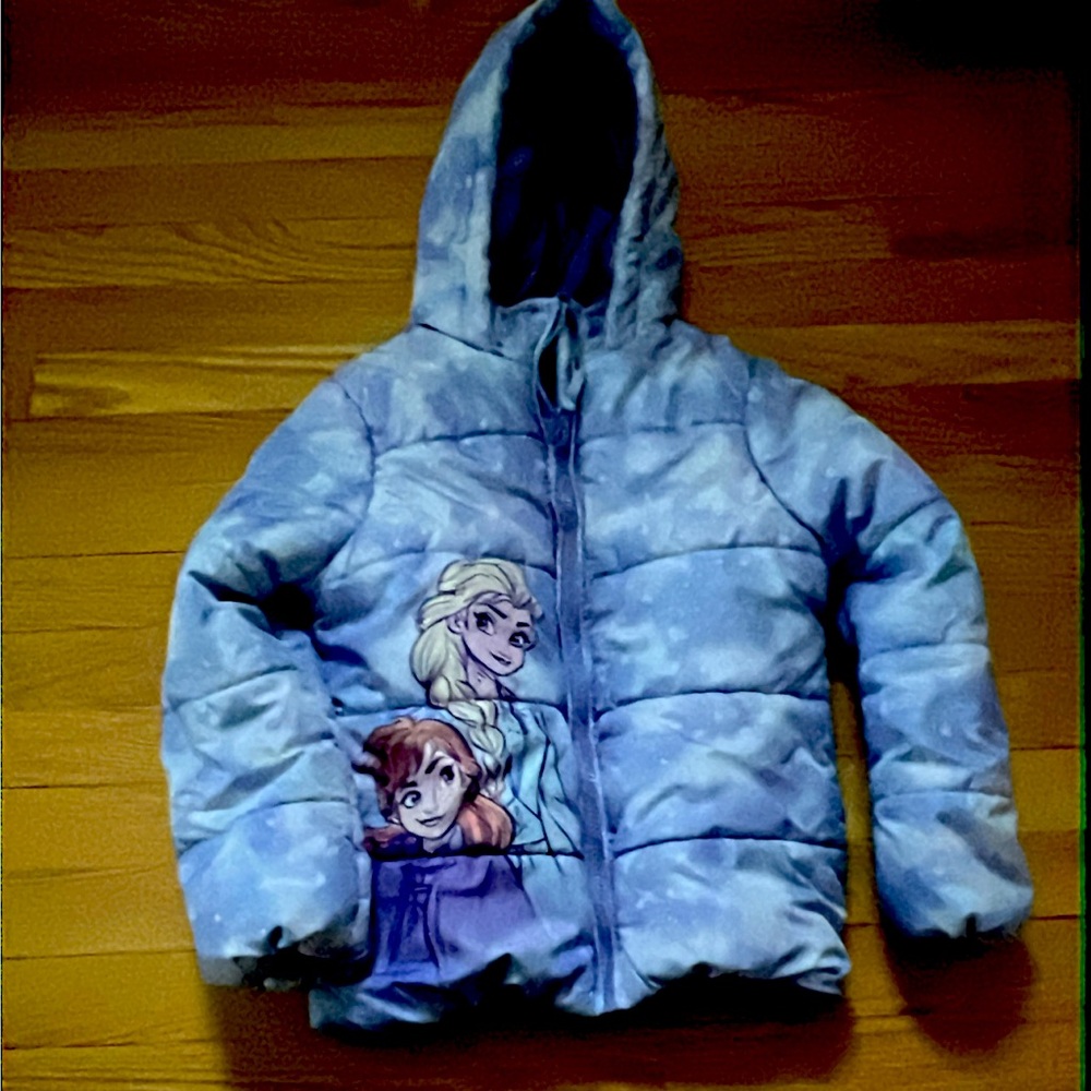 Blue Hooded Jacket with Animated Characters